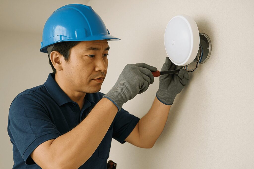 電気工事士が電気を設置している人ンのイメージ画像