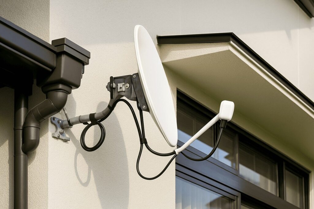 外壁に設置されたアンテナ