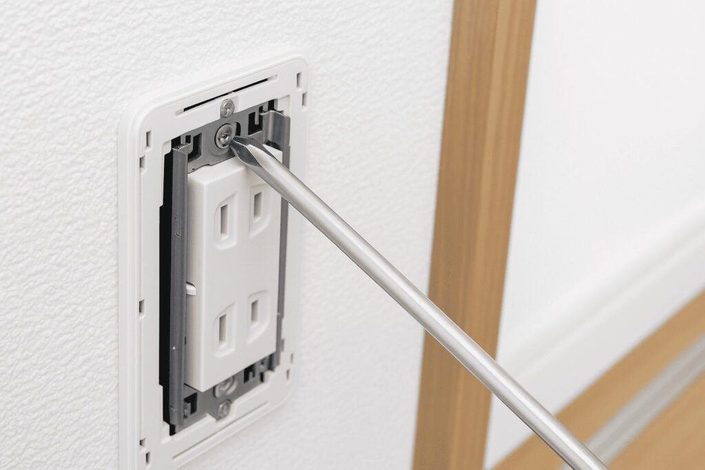 コンセントを解体している作業風景をイメージした画像